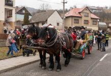 Fašank na Všemině: průvod dorazil na prostranství plné dobrot a dobré nálady